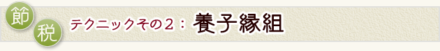 節税テクニックその2養子縁組